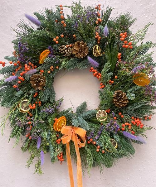 The Sugar Plum — fresh Christmas wreath by Bristol Floral Design, Clifton Village