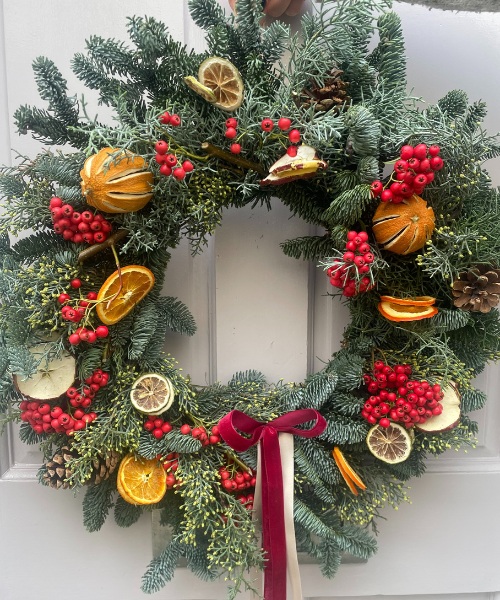 The Truly Traditional — fresh Christmas wreath by Bristol Floral Design, Clifton Village