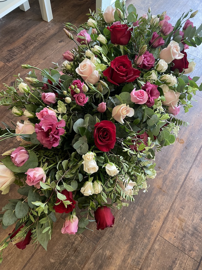 Funeral casket spray delivered in Bristol