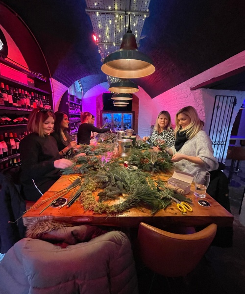Guests enjoying a flower workshop in Bristol