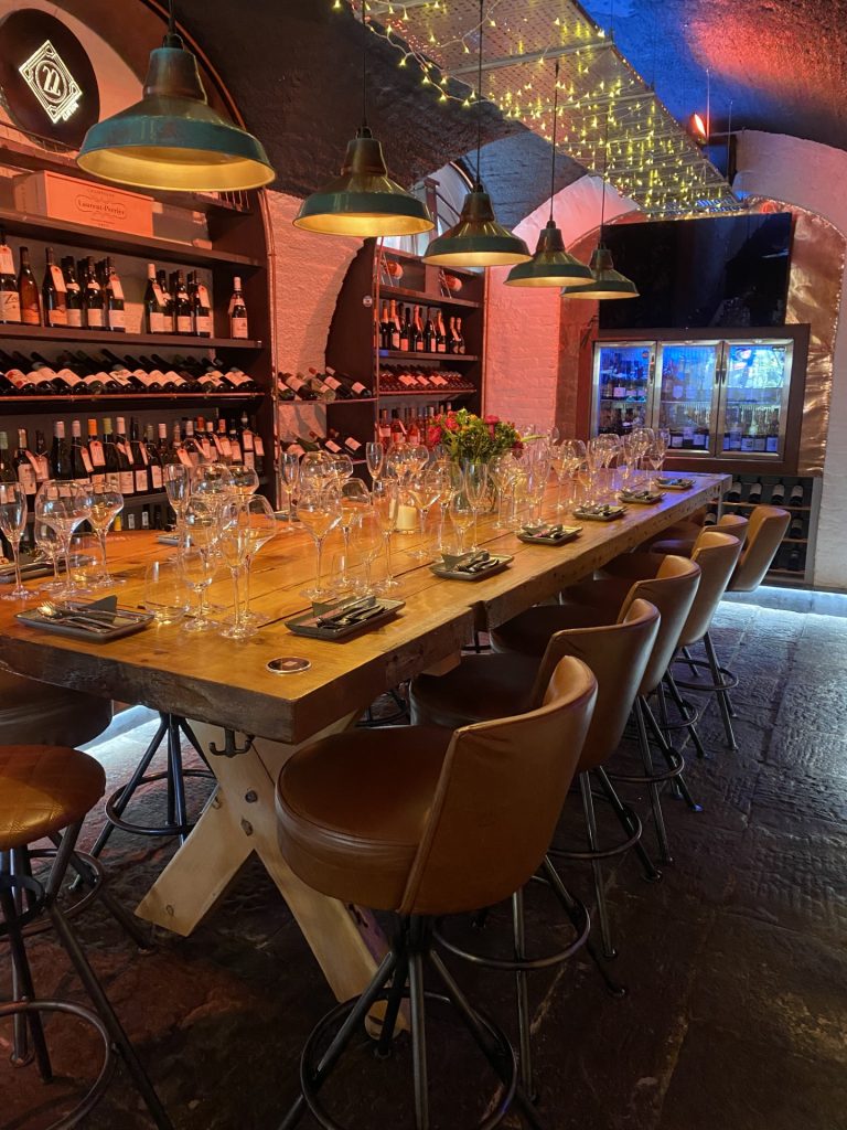 Private wine room at Bar 22 Clifton used for flower arranging workshops in Bristol