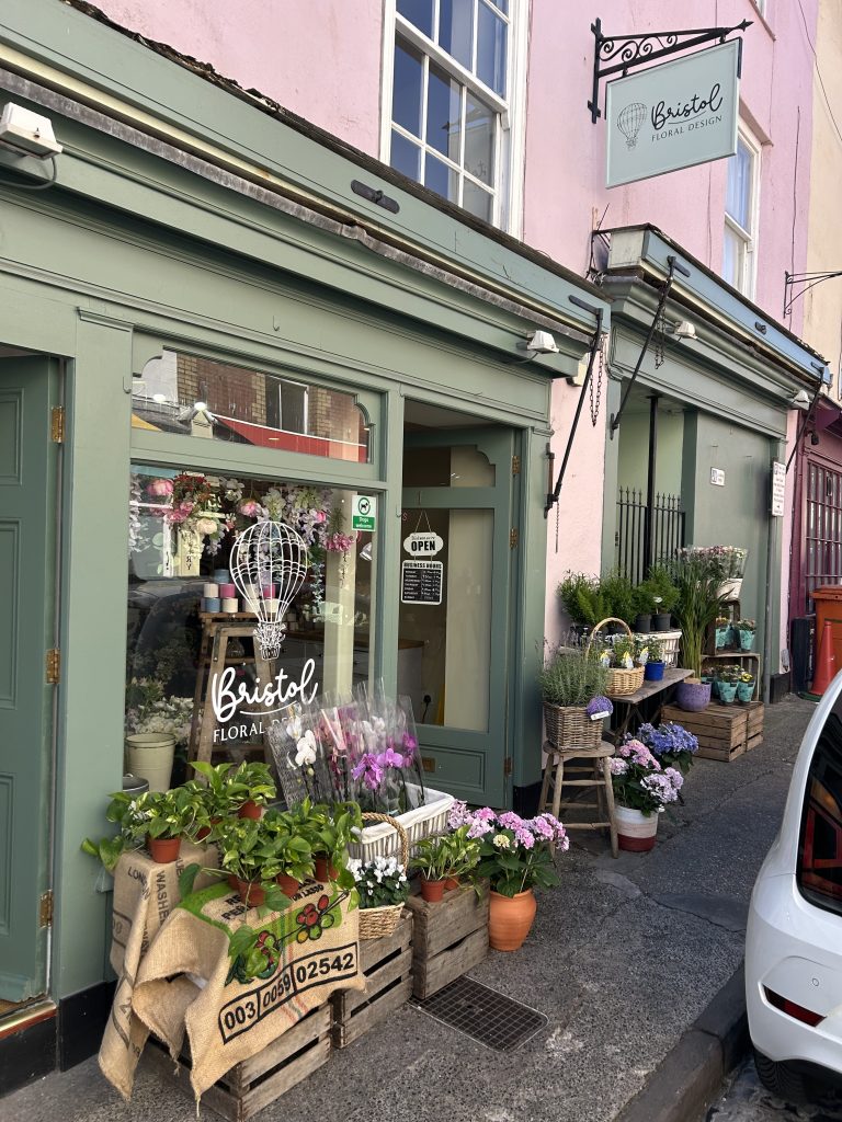 Bristol Floral Design florist shop on Waterloo Street in Clifton Village, Bristol.